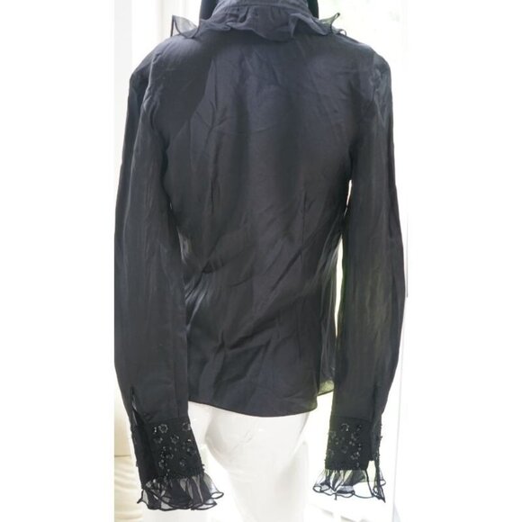 CACHE SIZE 4 BLACK SILK TOP W/BEADS - Picture 4 of 6